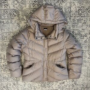 J. Crew Women's Y2K Vintage Beige Down Filled Puffer Jacket